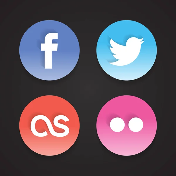 Social  Web Icons Set — Stock Vector
