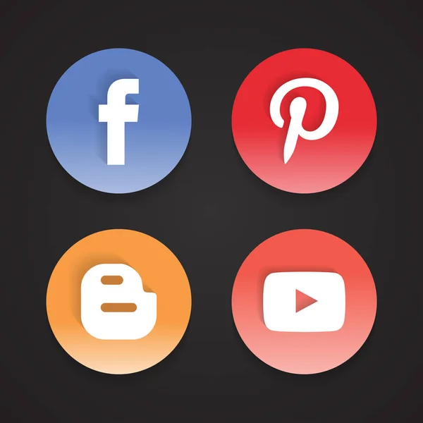 Social Web Icons Set — стоковый вектор