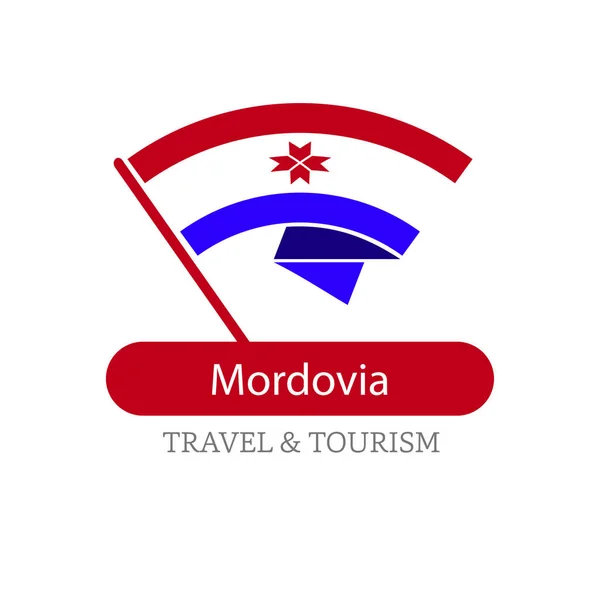 Mordovia national flag logo — Stock Vector