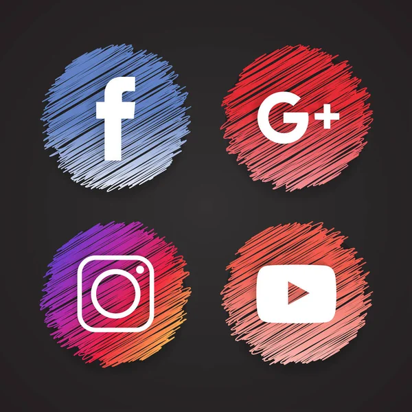 Social Web Icons Set — стоковый вектор