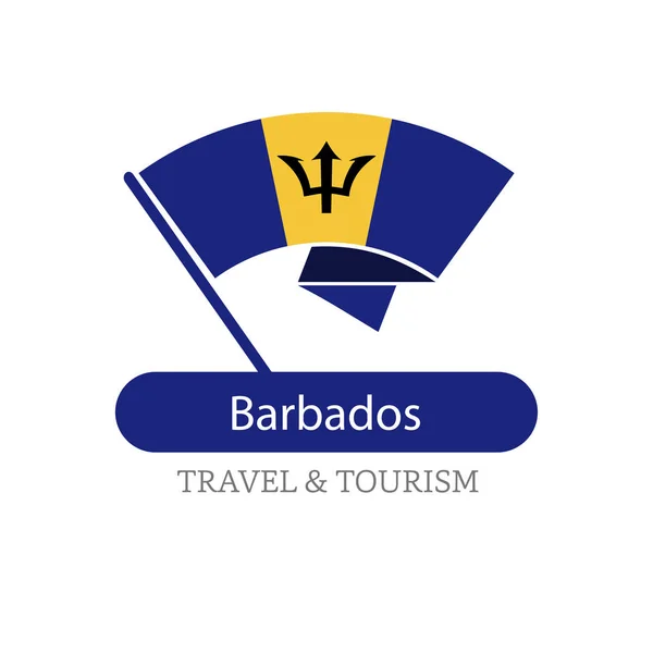 Logotipo de la bandera nacional barbados — Vector de stock