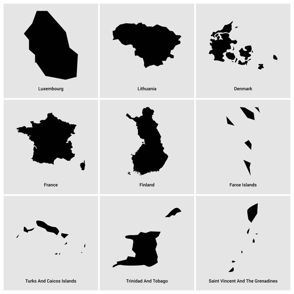 черные карты разных стран
