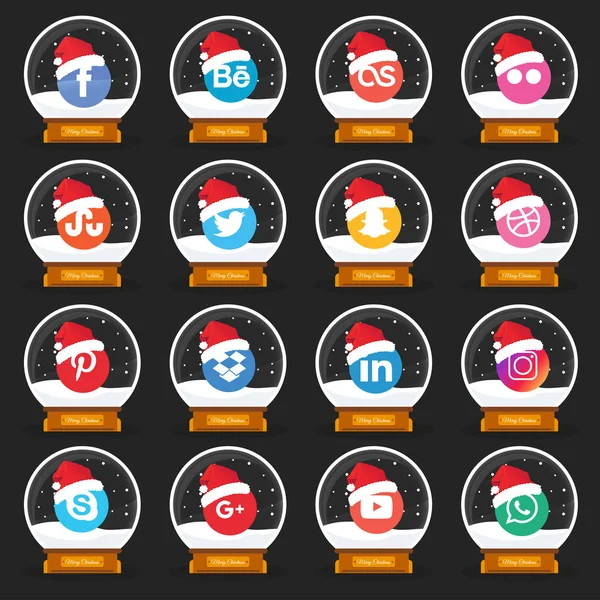 Social Web Icons Set — стоковый вектор