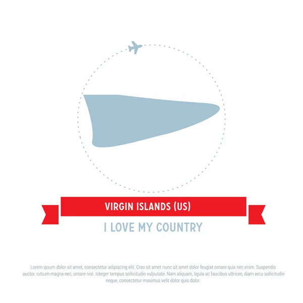 Virgin Adaları harita simgesi — Stok Vektör
