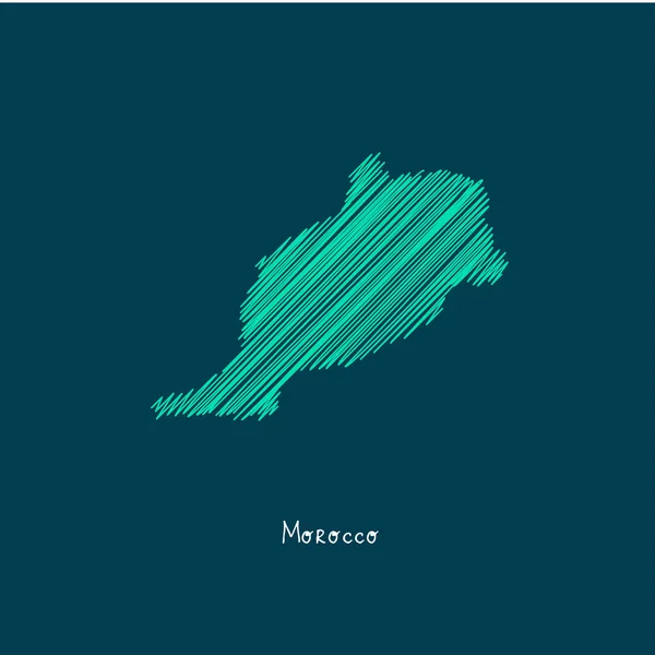 Mappa del mondo illustrazione, Marocco — Vettoriale Stock