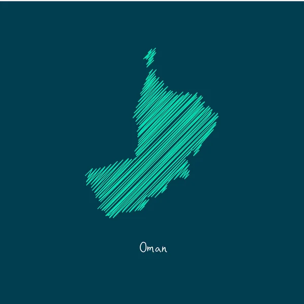 Ilustração mapa do mundo, Omã — Vetor de Stock