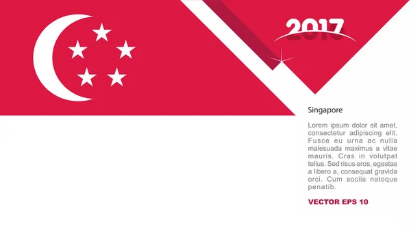 Logo Bandera Nacional de Singapur — Vector de stock