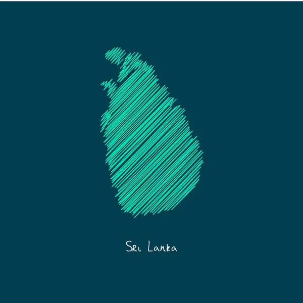 Ilustración del mapa del mundo, Sri Lanka — Vector de stock