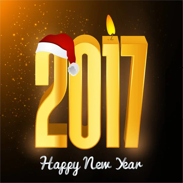 2017 mutlu yeni yıl kartı — Stok Vektör