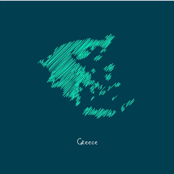 Mapa del mundo ilustración, Grecia — Vector de stock