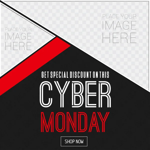 Banner de ciber lunes venta — Vector de stock