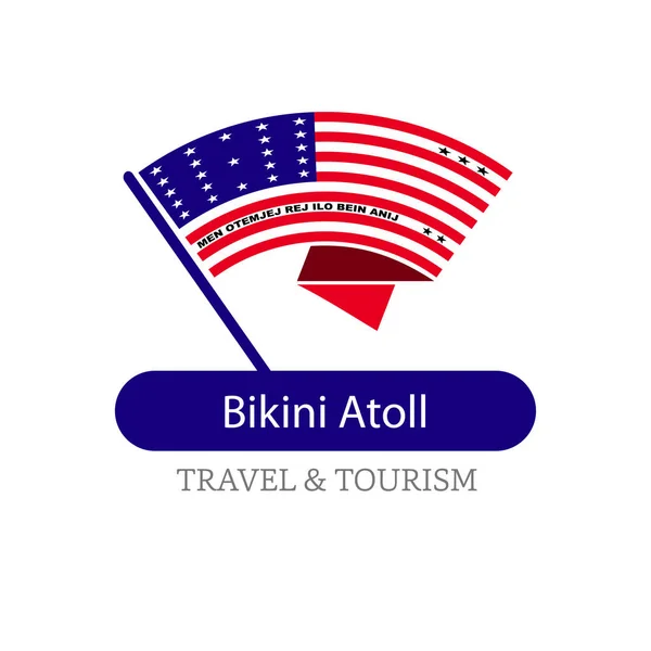 Logo Bikini Atoll Bandera Nacional — Vector de stock