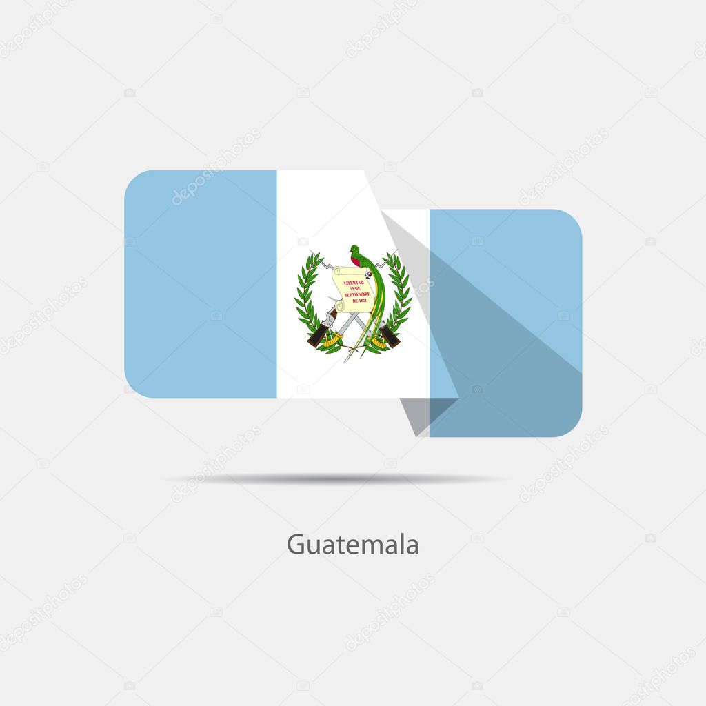 Guatemala national flag logo illustration with shade and bend over white background