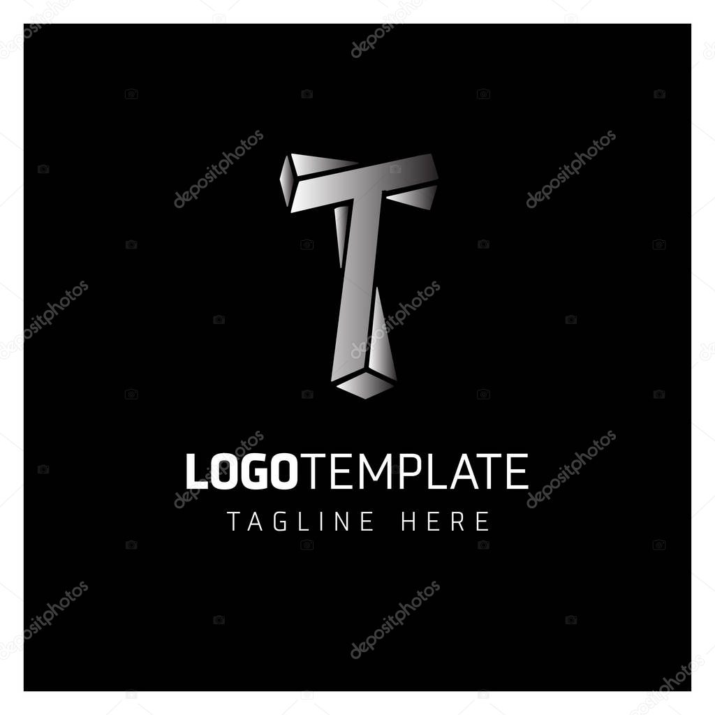 Business Logo Design with Letter T, Vector illustration