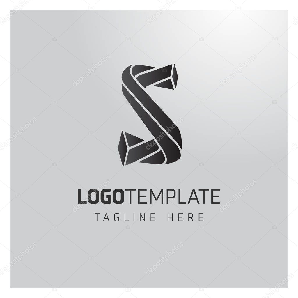 Business Logo Design with Letter S, Vector illustration