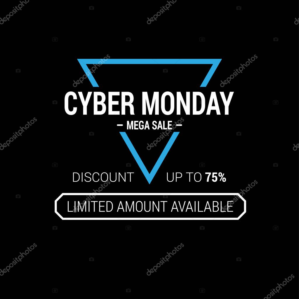 Banner of cyber monday sale, vector illustration