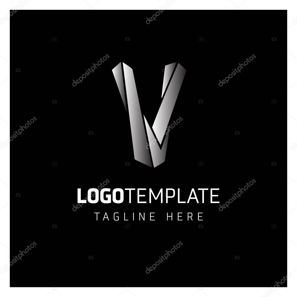 Business Logo Design with Letter V, Vector illustration