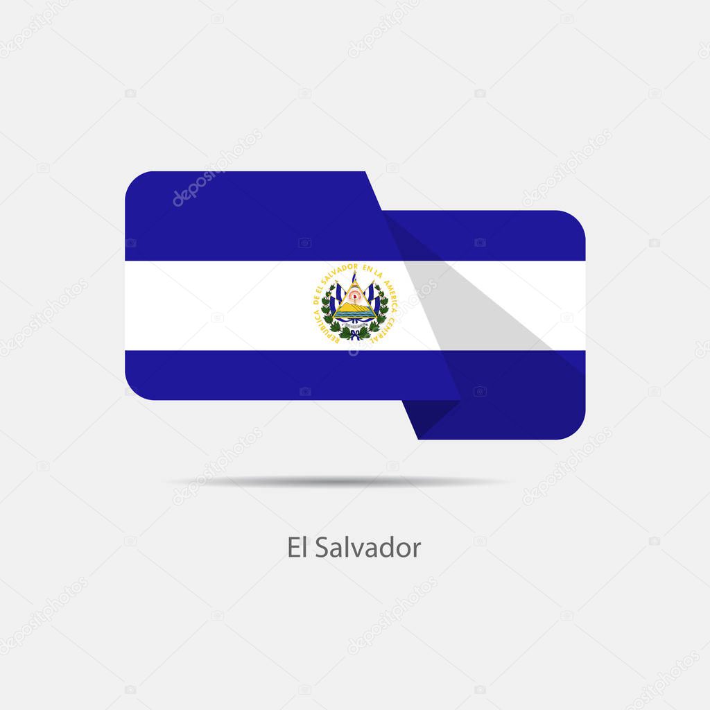 El Salvador national flag logo illustration with shade and bend over white background