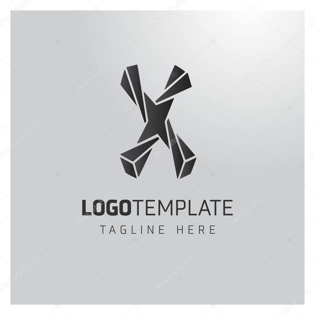 Business Logo Design with Letter X, Vector illustration