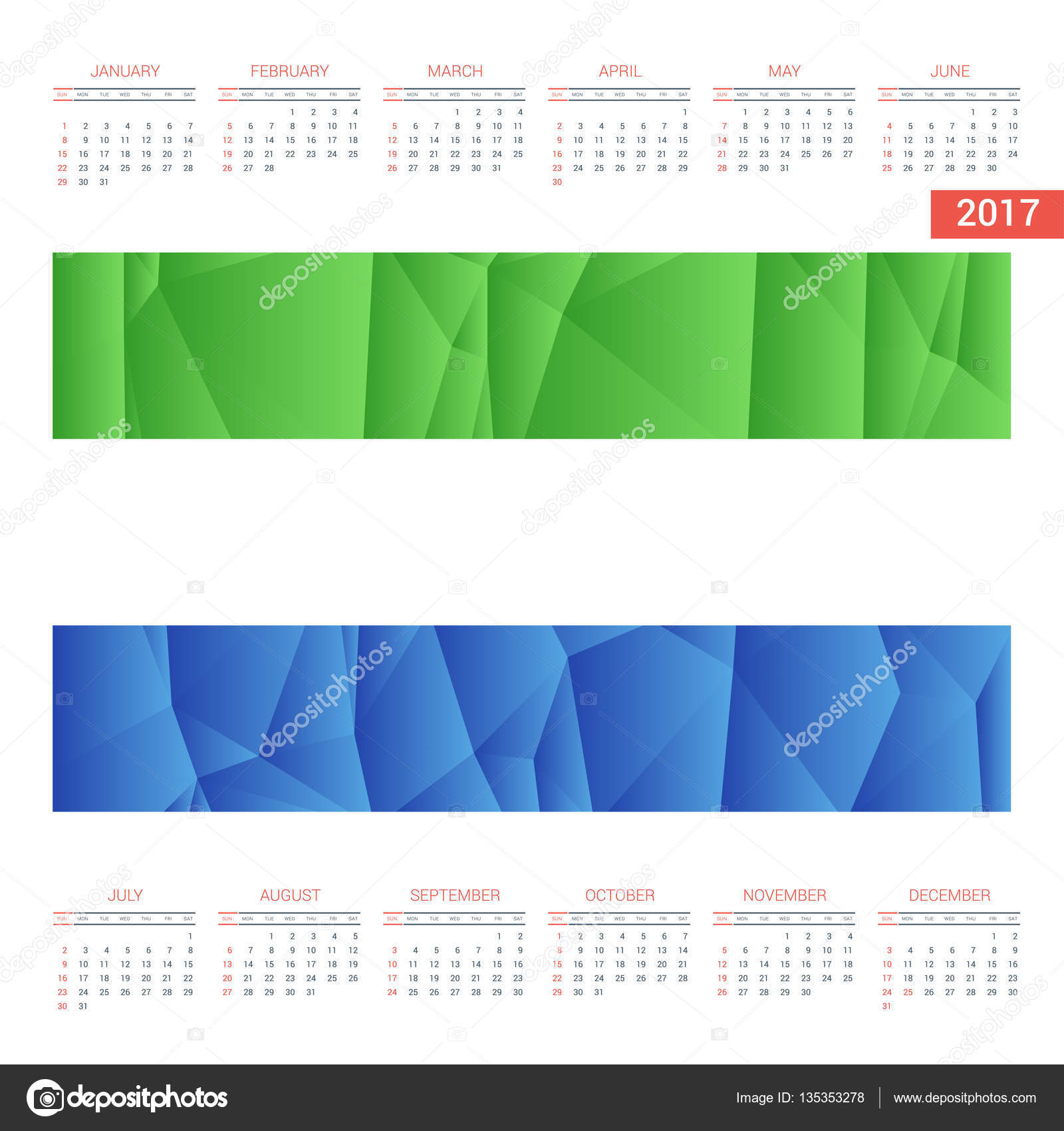 2017 calendar with Sierra-Leone flag Stock Vector by ©ibrandify 135353278