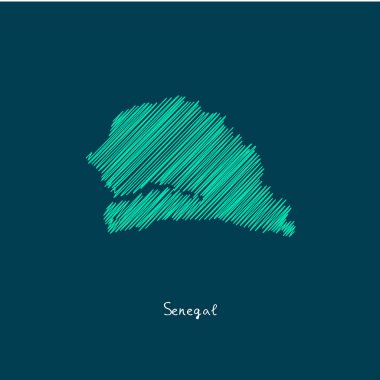 Dünya harita illüstrasyon, Senegal