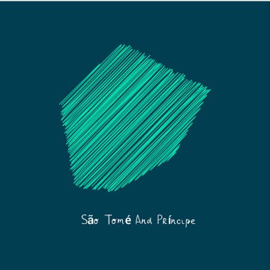 Dünya harita illüstrasyon, Sao Tome ve Principe