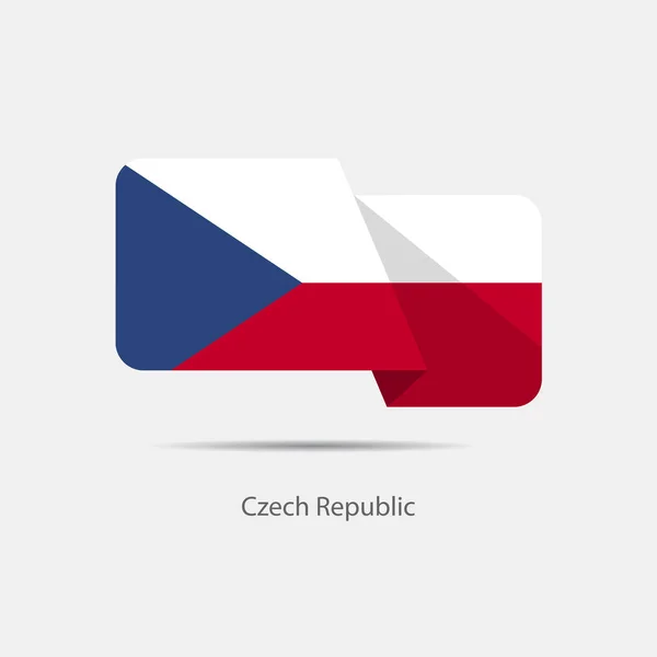 República Checa bandera nacional logo — Vector de stock