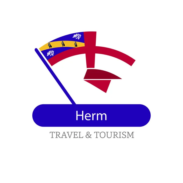 Logo Herm bandera nacional — Vector de stock