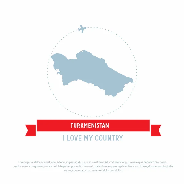 Turquemenistão mapa ícone — Vetor de Stock