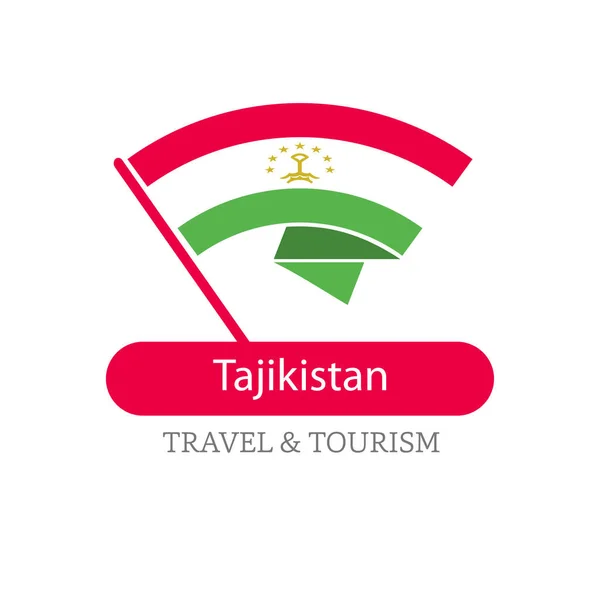 タジキスタンの国旗ロゴ — ストックベクタ