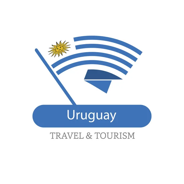 Uruguay flagga logo — Stock vektor