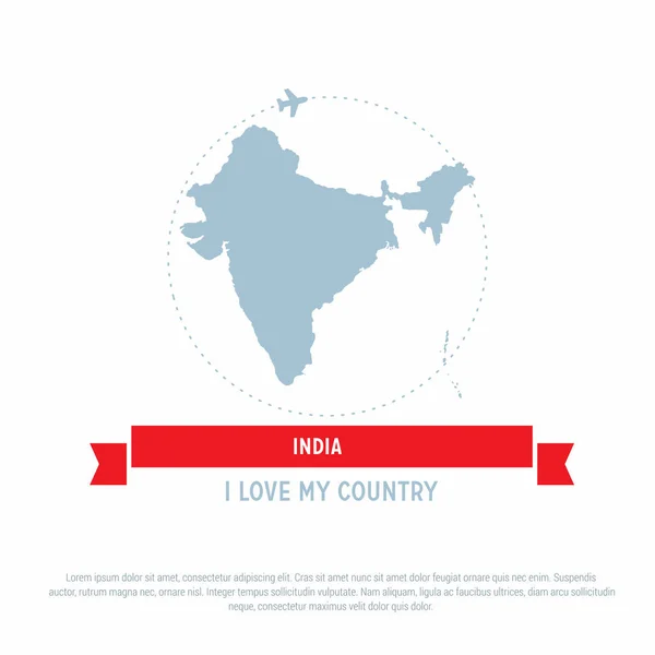 インド地図アイコン — ストックベクタ