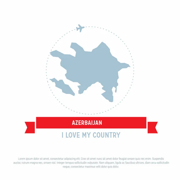 Icona mappa Azerbaigian — Vettoriale Stock
