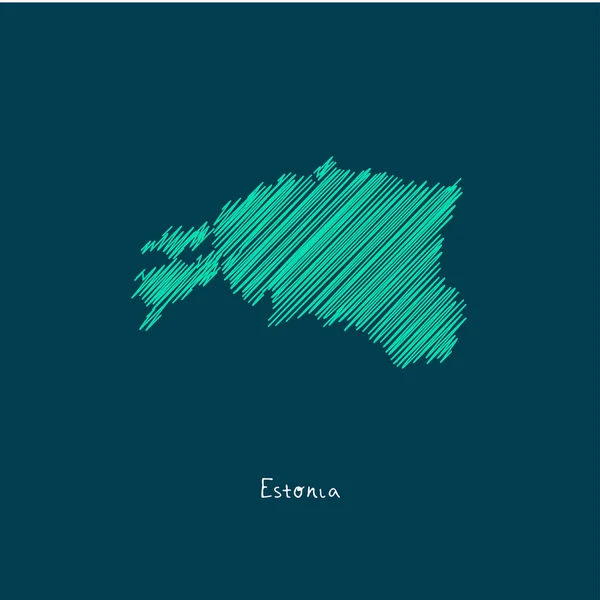 Illustration de carte du monde, Estonie — Image vectorielle