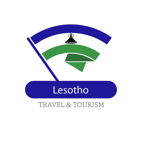 Lesotho státní vlajka logo — Stockový vektor