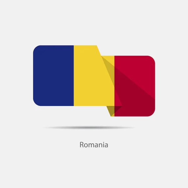Rumäniens flagga logo — Stock vektor