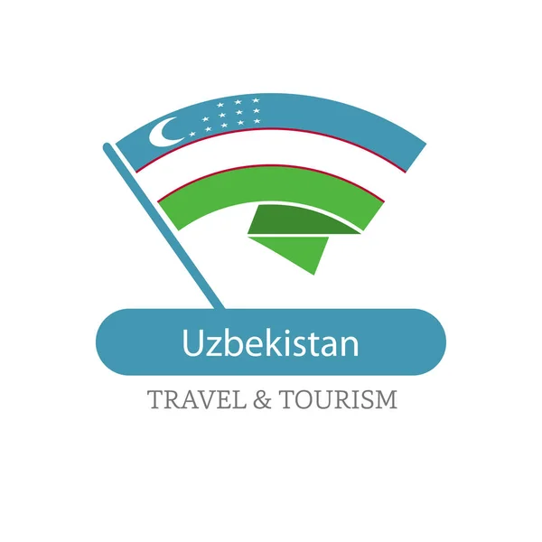 Logo bandiera nazionale Uzbekistan — Vettoriale Stock