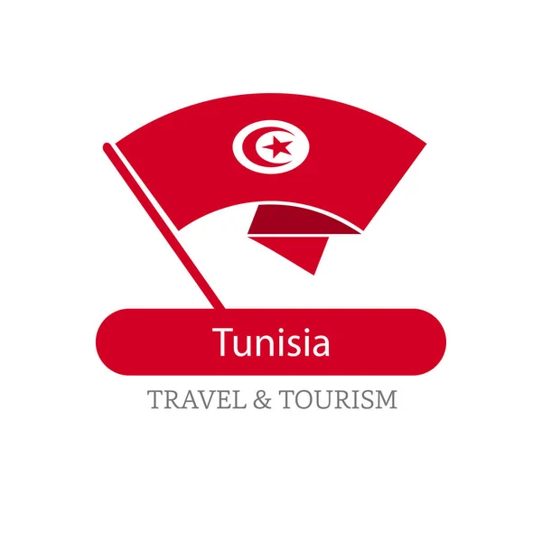 Туніс Національний прапор логотип — стоковий вектор