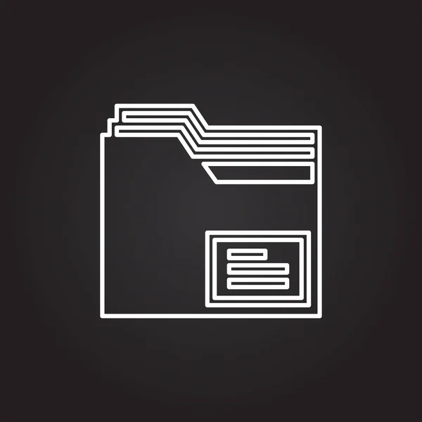 Icono de los archivos de ordenador signo sobre fondo negro, ilustración vectorial — Vector de stock