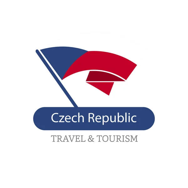 Czech Republic national flag logo — Stock Vector