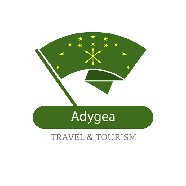 Adygea logotipo de la bandera nacional — Vector de stock