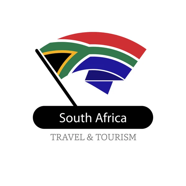南アフリカ共和国国旗ロゴ — ストックベクタ