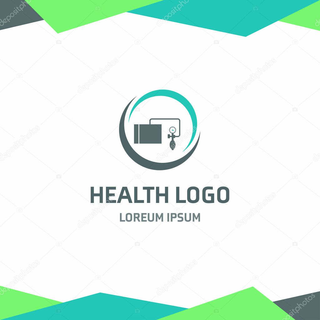 Health logotype icon on white background, vector illustration