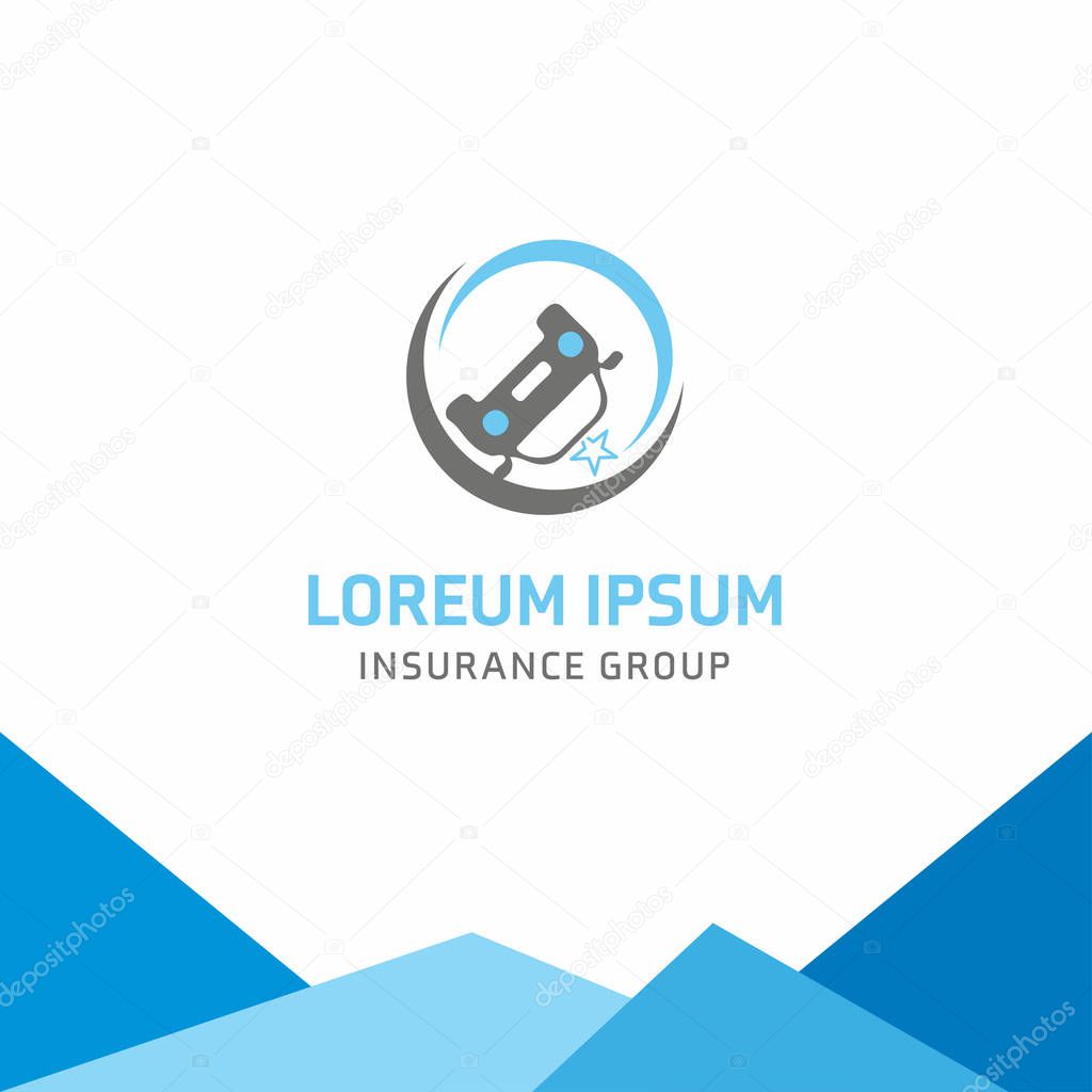 Insurance group logo with loreum ipsum company name, vector illustration
