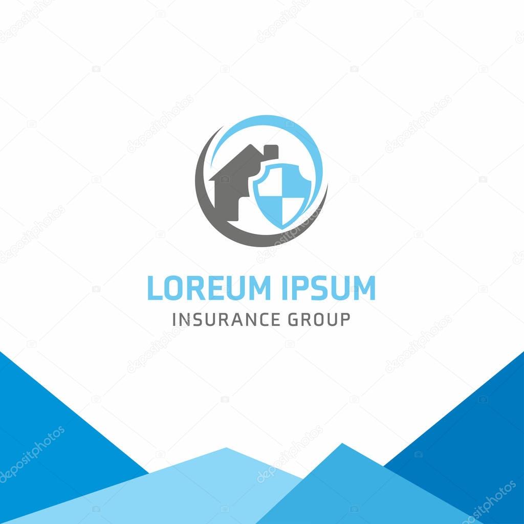 Insurance group logo with loreum ipsum company name, vector illustration