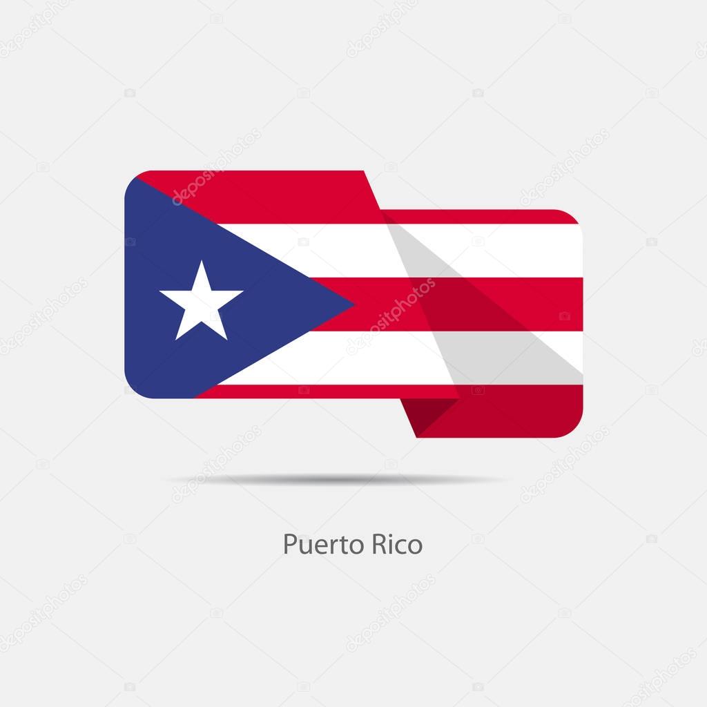 Puerto Rico national flag logo illustration with shade and bend over white background