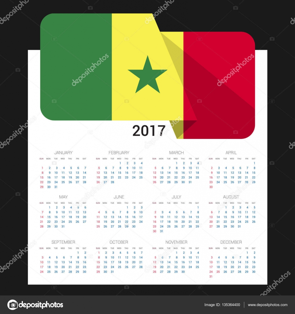 2017 calendar with Senegal flag Stock Vector Image by ©ibrandify #135364400
