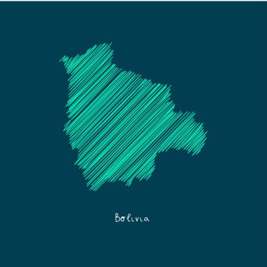 Dünya harita illüstrasyon, Bolivya
