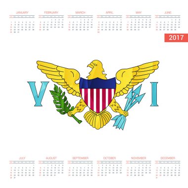 2017 takvim ile Virgin Adaları bayrağı