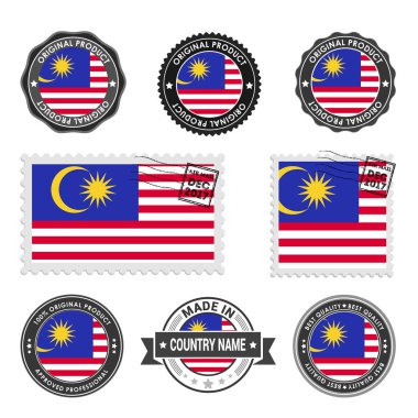 renkli pullar Malezya kümesi